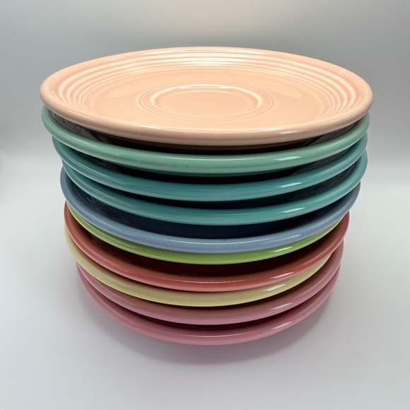 Fiesta Other - Lot of 10 Fiesta Homer Laughlin Saucers Mixed Colors Lead Free Made in USA